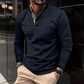 AARON – Stylish Long-Sleeve Polo Shirt with Colored Collar