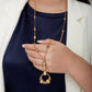 Gold 'Vintage Charm' Long Pendant Necklace