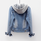 Rose French Denim Jacket with hood