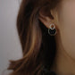 Rorse earrings Asymmetrical Round Hollow/Black