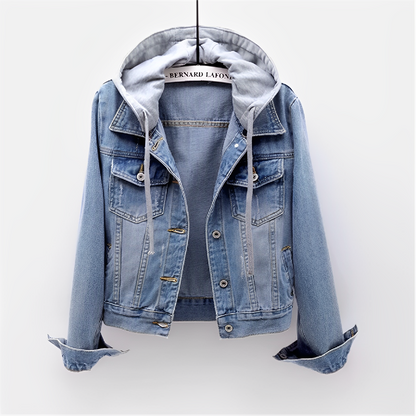 Rose French Denim Jacket with hood