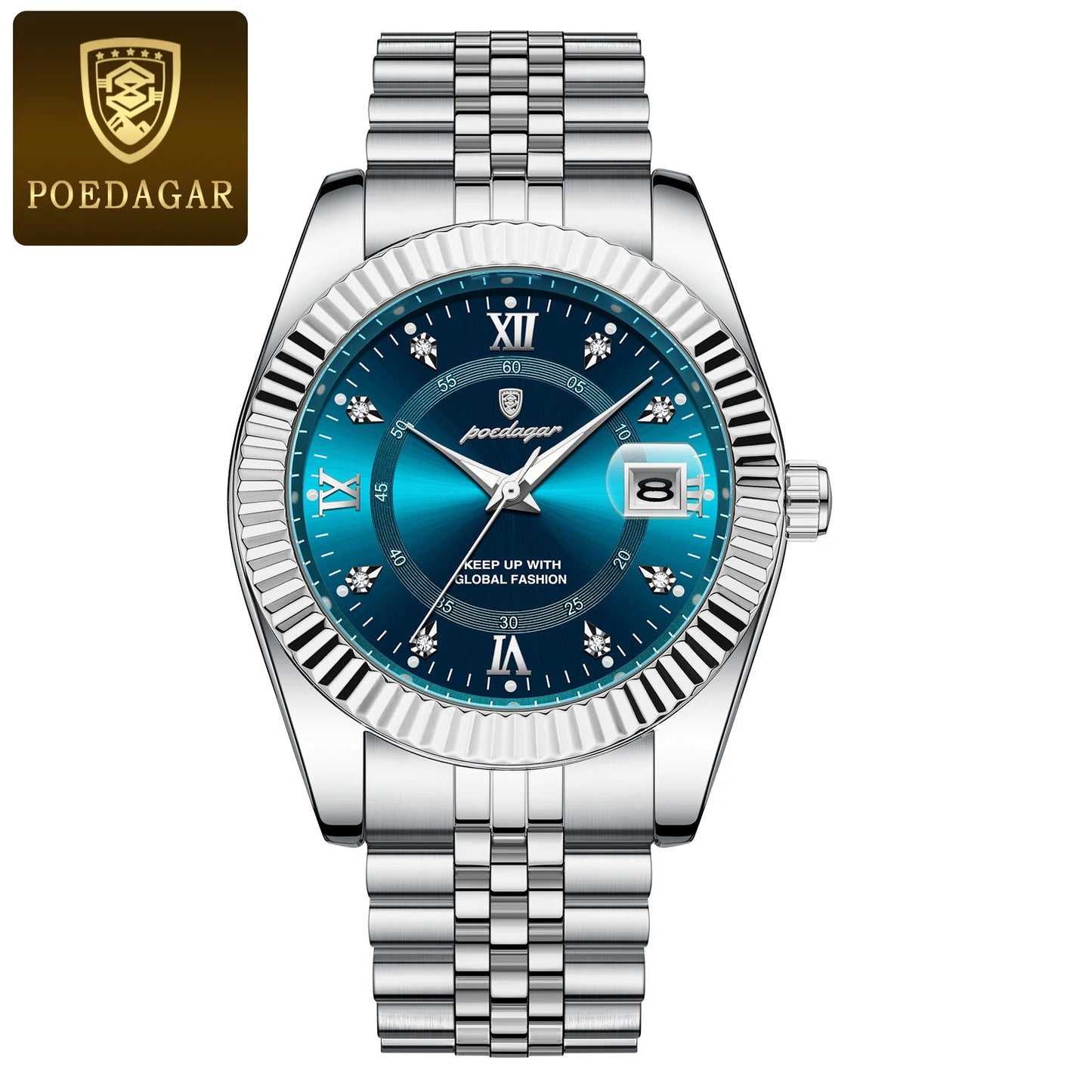 POEDAGAR Luxury Sport Wrist Watch For Man Waterproof Luminous Date Men Watch Quartz Stainless Steel Men's Watches Male Reloj+box