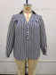 Rose Blue And White Striped Shirt