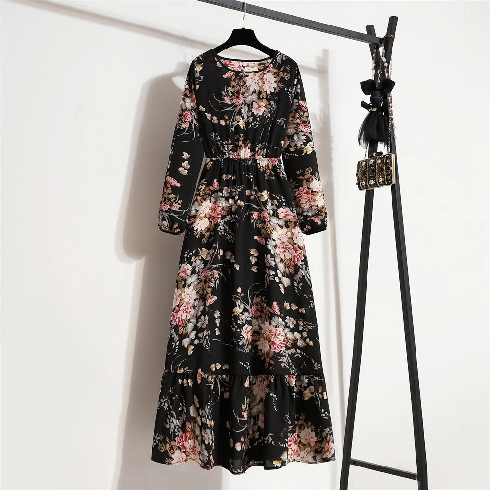 Rose Spring Maxi Floral Dress