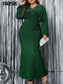 Luxury V-Neck Long Sleeve Mermaid Hem Dress