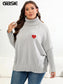 GIBSIE Plus Size Oversized Turtleneck Sweater