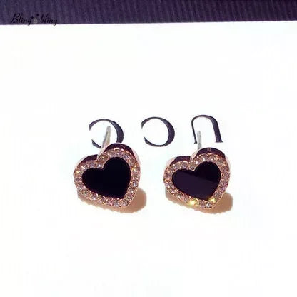 Rose Heart Stud Earrings