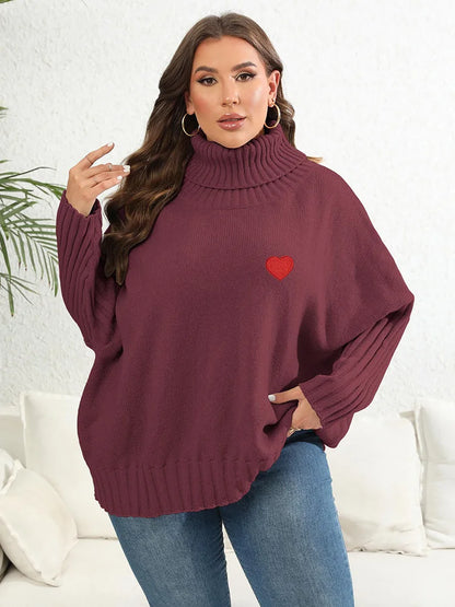 GIBSIE Plus Size Oversized Turtleneck Sweater