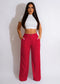 Rose Cotton Linen Pants Straight Wide Leg