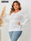 Rose-GIBSIE White Hollow Out Knitwear