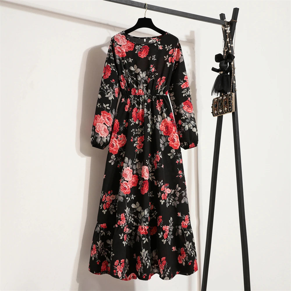 Rose Spring Maxi Floral Dress