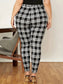 Rose-GIBSIE Vintage Belted Plaid Pants