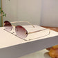 Rose Rimless Oval Sunglasses