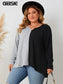 Plus Size Notch O-Neck Colorblock Patchwork