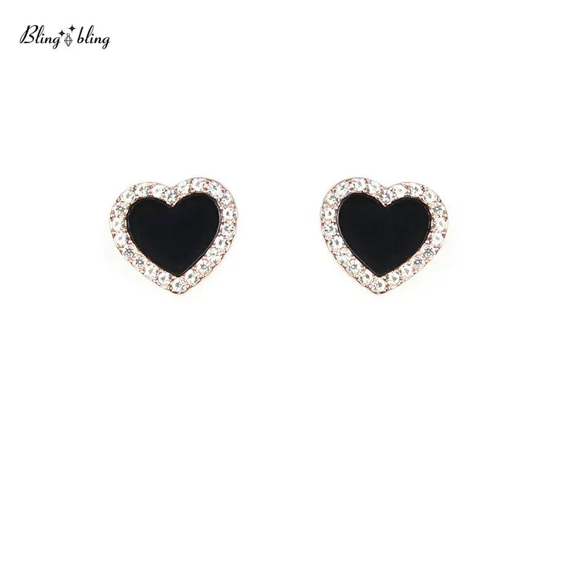 Rose Heart Stud Earrings