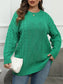 GIBSIE Plus Size Solid Crew Neck Sweater