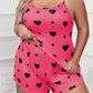 Rose Plus Size Heart Print Pyjama