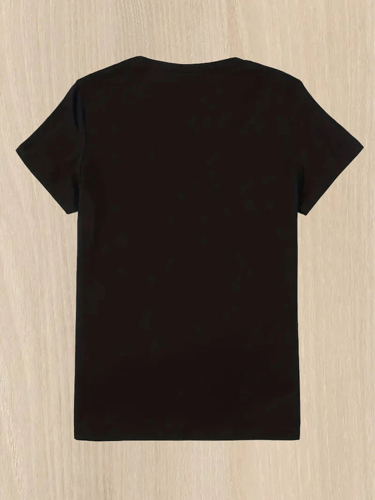 Rose Fashion Black T-shirts